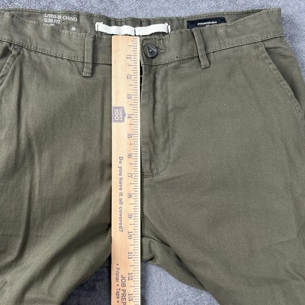 Banana Republic Pants Men's 30x32 Olive Green Lived In Chino Slim Fit Casual NEW